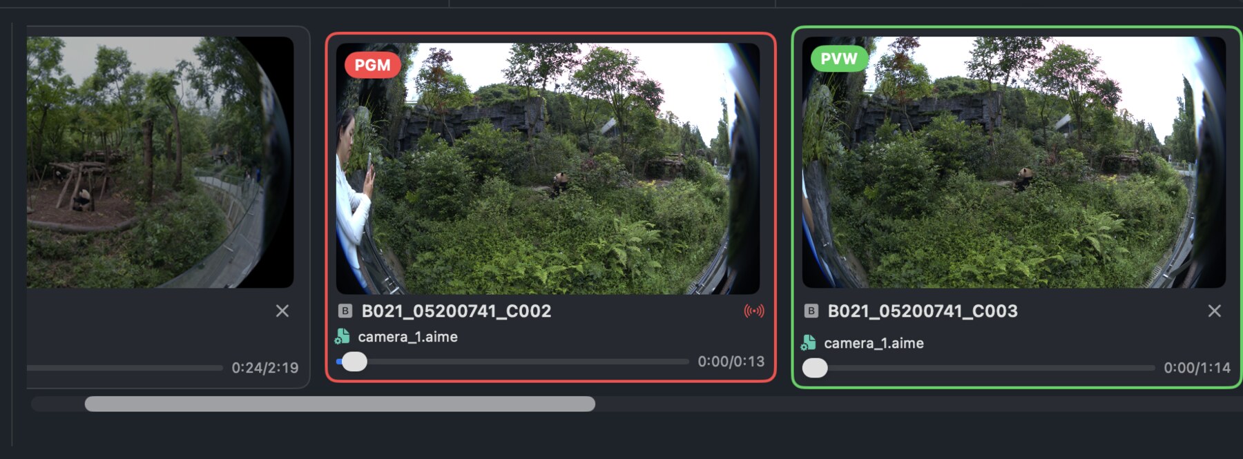 Camera deck with PGM and multiple BRAW camera cards